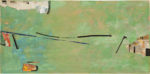 Carlo Ramous dipinto 1996 un corso della vita 42x86