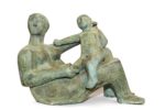 Carlo Ramous scultura bronzo 1954 donna con bambino h47x67x33