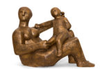 Carlo Ramous scultura bronzo 1954 donna con bambino h47x67x33
