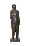 Carlo Ramous scultura bronzo 1954 figura di donna in piedi 1 h52x13,5x11,6