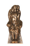 Carlo Ramous scultura bronzo 1955 grande donna seduta 2 h121x61x90