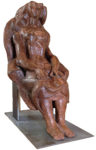 Carlo Ramous scultura bronzo 1955 grande donna seduta h123x63x90