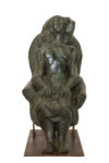 Carlo Ramous scultura bronzo 1955 grande donna seduta ridotto 4 h60x25x45