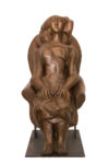Carlo Ramous scultura bronzo 1955 grande donna seduta ridotto 1 h60x25x45