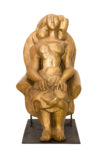 Carlo Ramous scultura bronzo 1955 grande donna seduta ridotto 7 h60x25x45