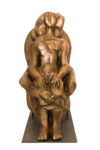 Carlo Ramous scultura bronzo 1955 grande donna seduta ridotto 8 h60x25x45