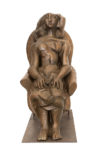 Carlo Ramous scultura bronzo 1955 grande donna seduta ridotto 6 h60x25x45