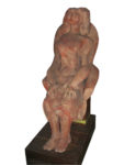 Carlo Ramous scultura terracotta 1955 grande donna seduta h160x63x90