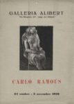 1956 Carlo Ramous Galleria Alibert manifesto grande donna seduta